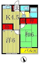 ハイツリバーサイド 2Kの間取図画像