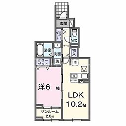 モーヴソレイユ 1LDKの間取図画像