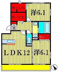 イリアンソス1 2LDKの間取図画像