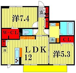 ブリエ3 2LDKの間取図画像
