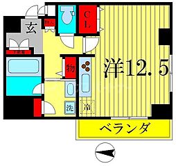 カミュー松戸北小金 ワンルームの間取図画像