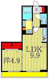 フェリーチェおおたかの森2 1LDKの間取図画像