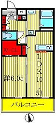オアゾ桜台2 1LDKの間取図画像