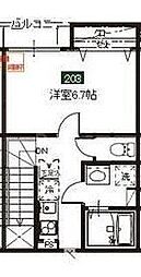 メルディア野田B 1Kの間取図画像