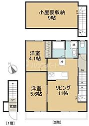 サンライズ柏明原 2LDKの間取図画像