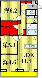 アミティエY 3LDKの間取図画像