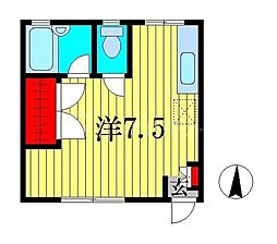 コーポナカネ ワンルームの間取図画像
