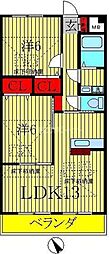 グロワール・エーリ壱番館 2LDKの間取図画像