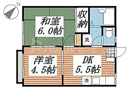 コーポアサヒ 2DKの間取図画像