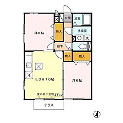 ヴィラージュ南流山 2LDKの間取図画像