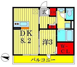 クレア 1LDKの間取図画像