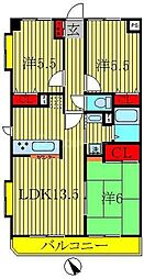 第2アーバンパルム柏 3LDKの間取図画像