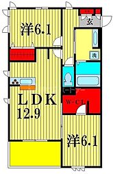 リシェス2 2LDKの間取図画像