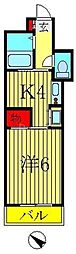 ジュネパレス柏第29 1DKの間取図画像
