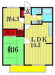 カーメル・K&N 2LDKの間取図画像