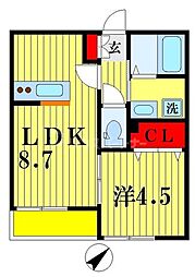 ユーフラッツ 1LDKの間取図画像