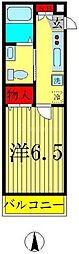 ヒューマンパレス南流山5-B 1Kの間取図画像