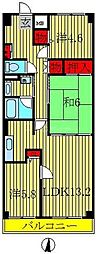TQレジデンス柏 2SLDKの間取図画像