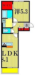 LUCIRおおたかの森 1LDKの間取図画像