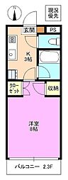ヒューマンライフギブ&ギブA 1Kの間取図画像