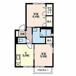 フォーレス・神林 2Kの間取図画像