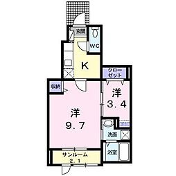 シェーネ 2Kの間取図画像