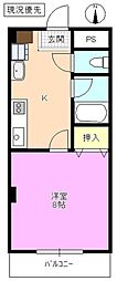 セントラルパレス 1Kの間取図画像