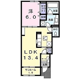 コマクサ 1LDKの間取図画像