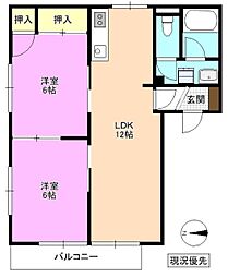 エスコリンズ-1 2LDKの間取図画像