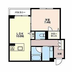 シャーメゾンステージ井川城 1LDKの間取図画像