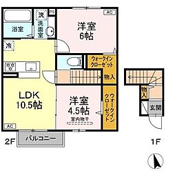 トリシア エンテレイア 2LDKの間取図画像