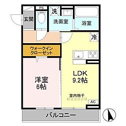 GRAND D-ROOM女鳥羽 1LDKの間取図画像
