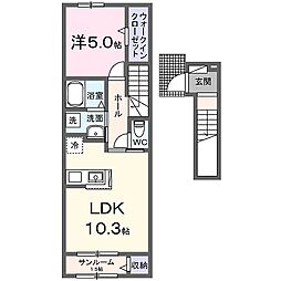 アルバーダ26A 1LDKの間取図画像