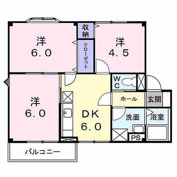 プラドール今野I ｜長野県塩尻市大字広丘吉田(賃貸アパート3DK・2階・50.10㎡)の写真 その2