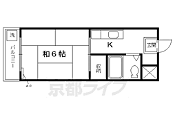 メゾンボール 1Kの間取図画像