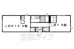 エクラージュ沙羅 1LDKの間取図画像