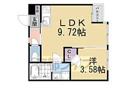Portofino六地蔵 1LDKの間取図画像