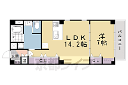 モア・河原町 1LDKの間取図画像