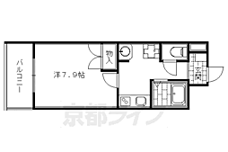 マインズ・コム四条大宮 1Kの間取図画像