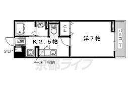 メゾン・ソウザ1 1Kの間取図画像