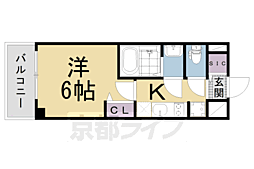 プレサンスTHEKYOTO吉祥院 1Kの間取図画像
