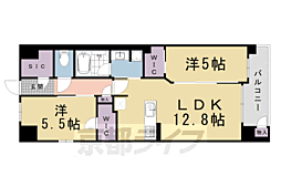 ファインレジデンス京都五条通 2LDKの間取図画像