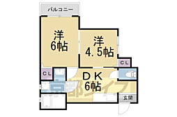 原田マンション 2DKの間取図画像