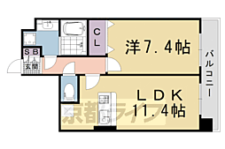 KDXレジデンス西大路 1LDKの間取図画像