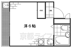 フラム深草 ワンルームの間取図画像