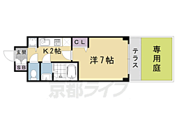 プレサンス京都五条天使突抜 1Kの間取図画像