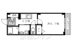 ドゥーエコーキ 1Kの間取図画像