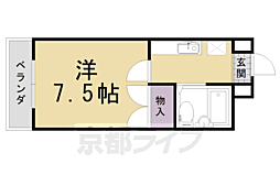 フレグランス東向日 1Kの間取図画像