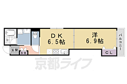 BlancNeige烏丸五条 1DKの間取図画像