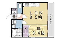 仮)伏見区桃山レジデンス 新築工事 1DKの間取図画像